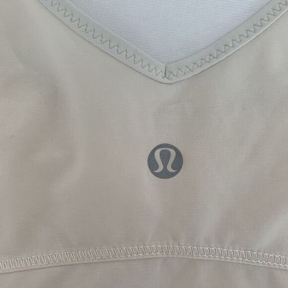 Lululemon Tank Top Women M* Beige Floral Run Split Singlet Workout Feminine Gym - Picture 6 of 9
